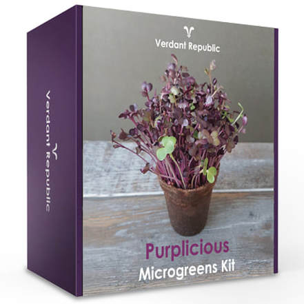Purplicious Organic Microgreens Kit Single Box